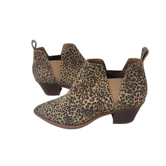 Dolce Vita Samy Leather Leopard  Print Ankle Boots SZ 8.5 - Picture 1 of 11